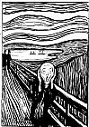 Edvard Munch Famous Paintings - the Scream white and black